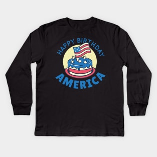 4th July | Happy Birthday America Kids Long Sleeve T-Shirt